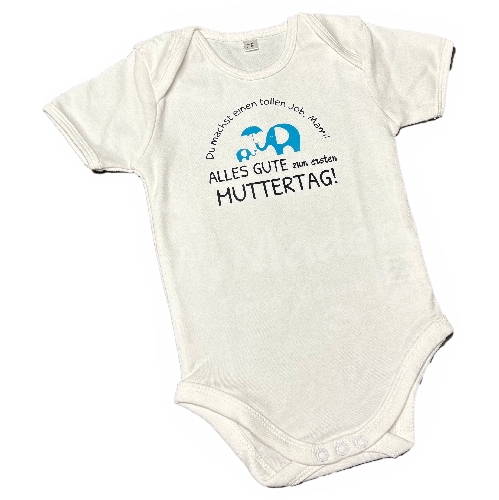 (Bild für) Baby Body "Muttertag" weiß/blau - zum Schließen ins Bild klicken